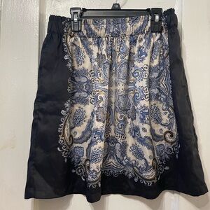 H&M Blue and Cream Mini A-line Skirt